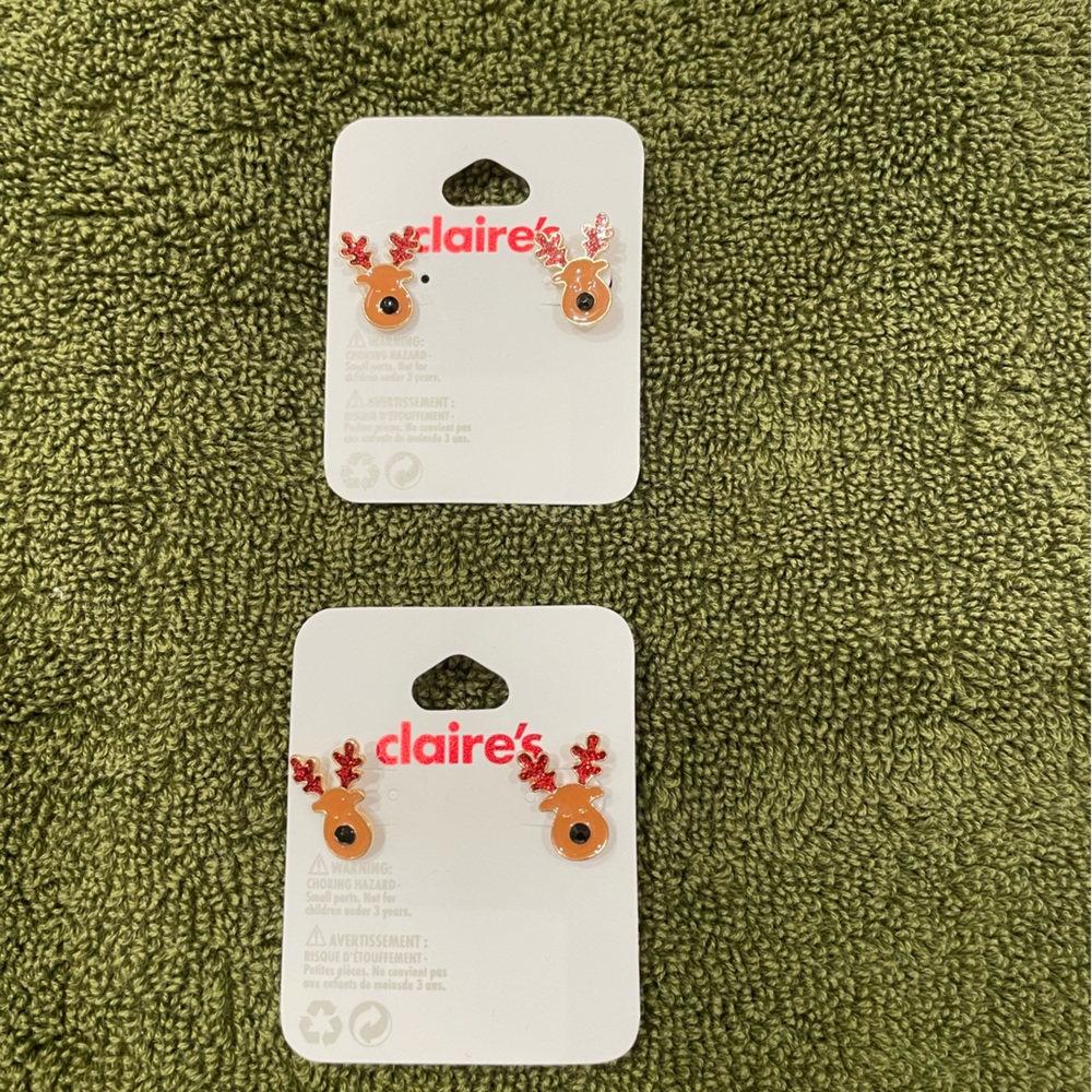 2pair of Reindeer earrings for Christmas